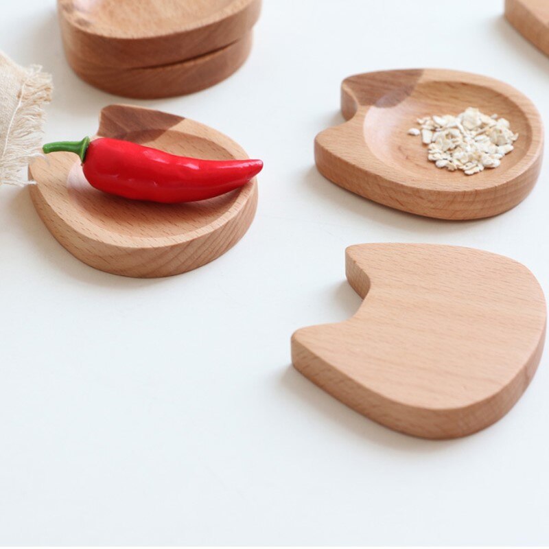 Japan Stijl Keuken Dipsaus Gerechten Houten Platen Leuke Kat Patroon Kruiden Gerechten Sojasaus Dompelen Bowls Voor Kids Party
