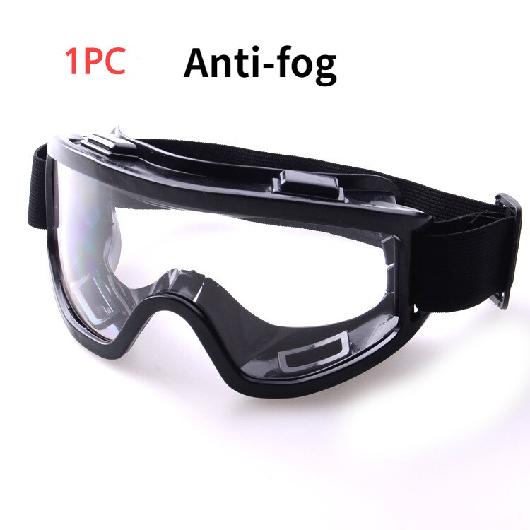 Safety Goggle Anti-splash Dust-Proof WInd-Proof Work Lab Eyewear Eye Protection Industrial Research Safety Glasses Clear Lens: 1pcs Anti-fog Black