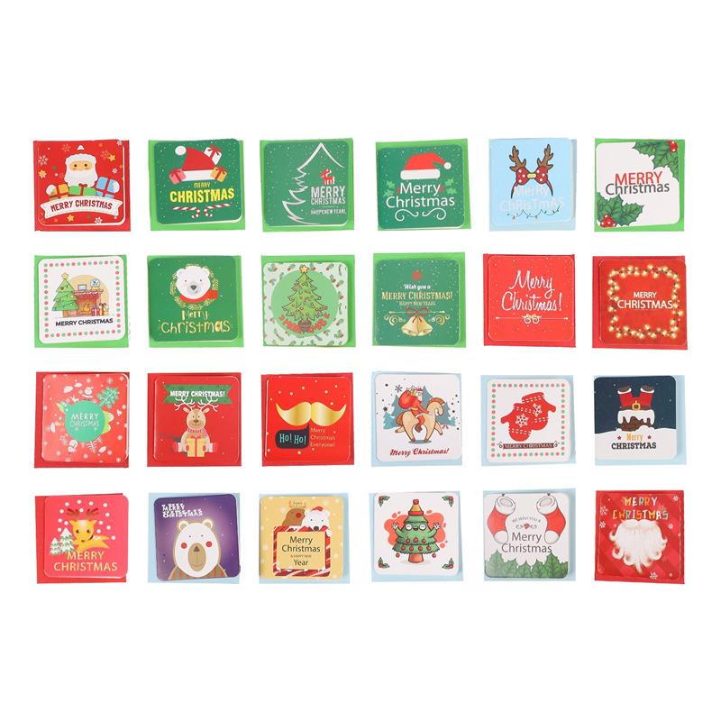 2 set/48pcs Message Cards Delicate Greeting Cards Christmas Cards Christmas Greeting Cards for Party Year