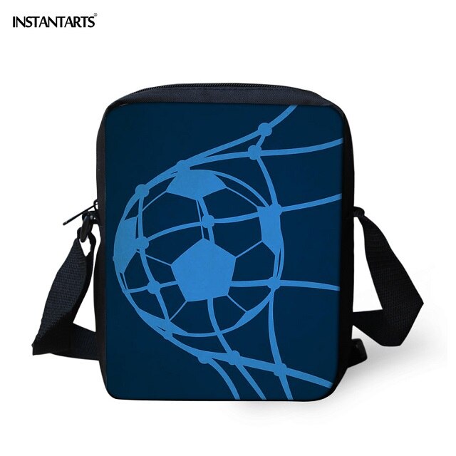 INSTANTARTS 3D Soccer Goal Ball Print Crossbody Bags for Boys Casual School Students Bookbag Small Messenger Bag Handbag Mochila: HMC1375E