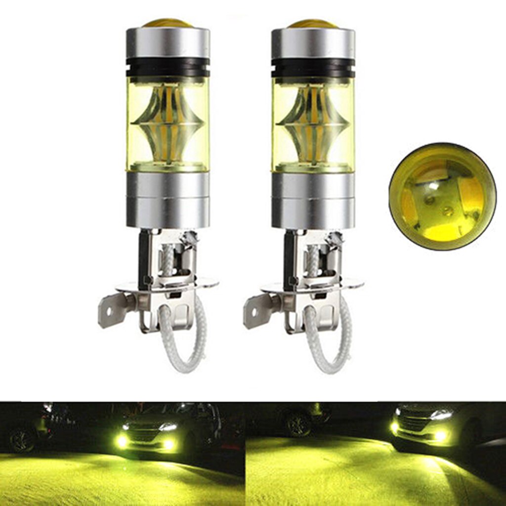 1 paar Gelb H3 Buchse 100W Nebel Spot Driving LED Licht Lampen Energy Saving