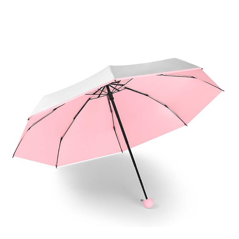 Mini Pocket Titanium Silver Glue 5 Fold 8 Ribs Umbrella Sun Protection Rain Windproof Folding Umbrellas For Woman Man