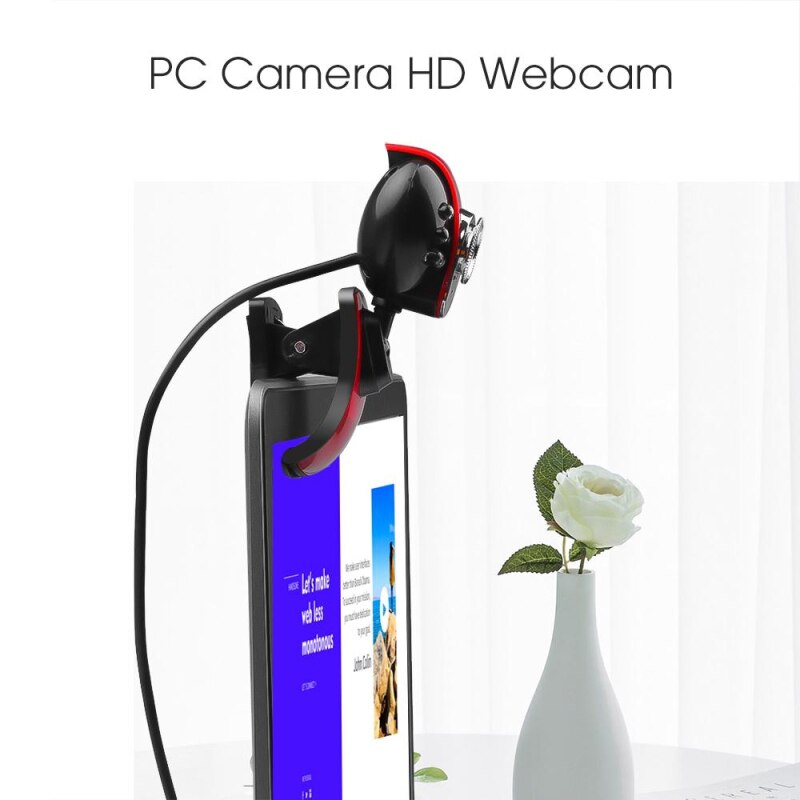 Computer Web Cameras HD Webcam USB 6LED With Microphone For PC Laptop Auto-Focus Plug And Play for Live Video Call Conferencing