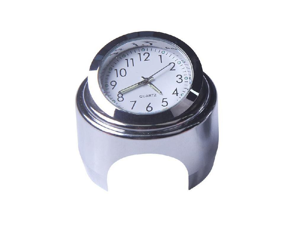 Thermomètre-horloge de guidon de Moto, 22-25MM, horloge de montre, jauge de température pour Yamaha Kawasaki: White clock