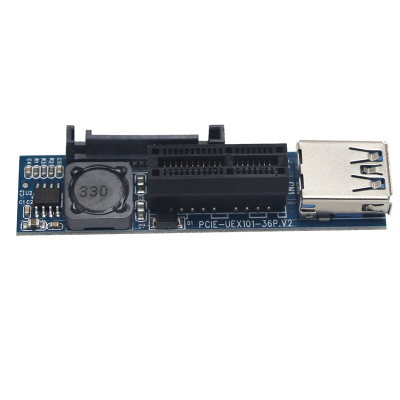 UEX101 PCI-E X1 to X1 Extension Riser Card Adapter with USB3.0 Cable