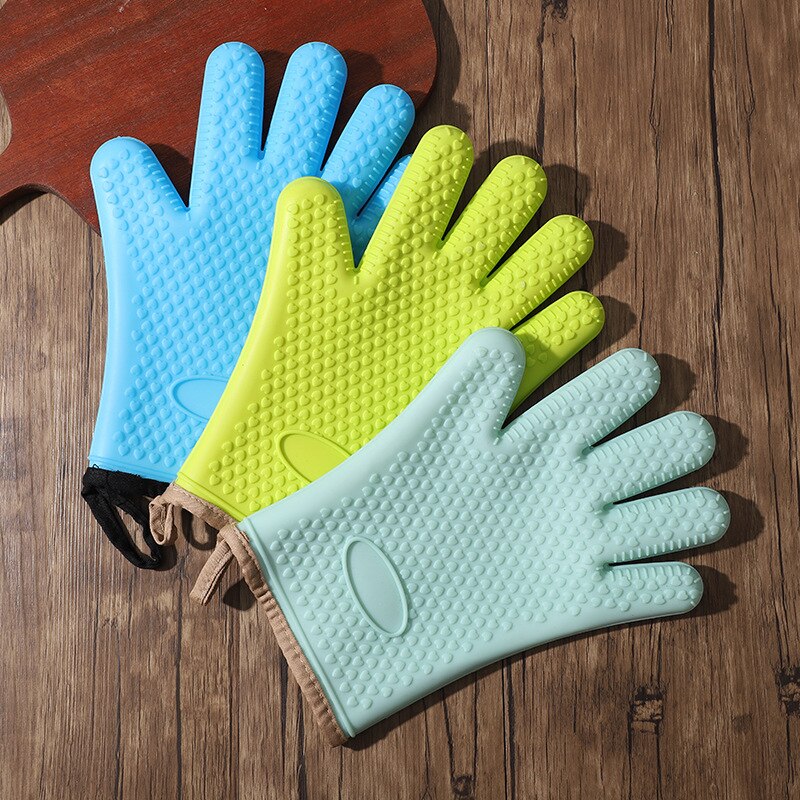 Oven Mitts Latex Glove for Kitchen Cooking Baking BBQ Barbecue Anti Heat Microwave Gloves TJ2473