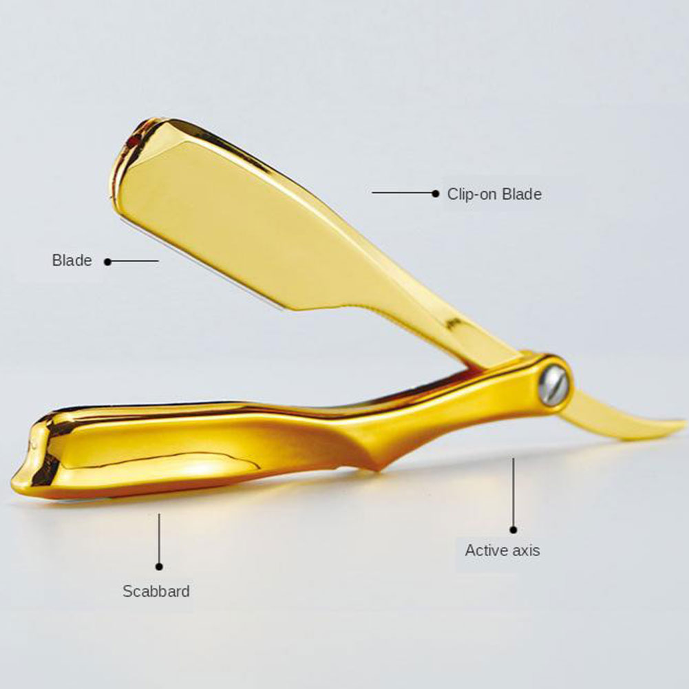 Maquinilla de afeitar Manual para Barba, afeitadora de pelo de mano plegable, herramientas de depilación (sin rebanada de afeitado), accesorios para peluquero y salón