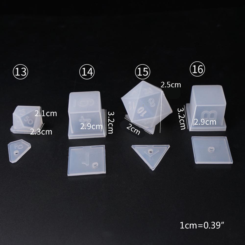 DIY Crystal Epoxy Mold Dice Fillet Shape Multi-spec Digital Game High Mirror Silicone Mould Making Accessories