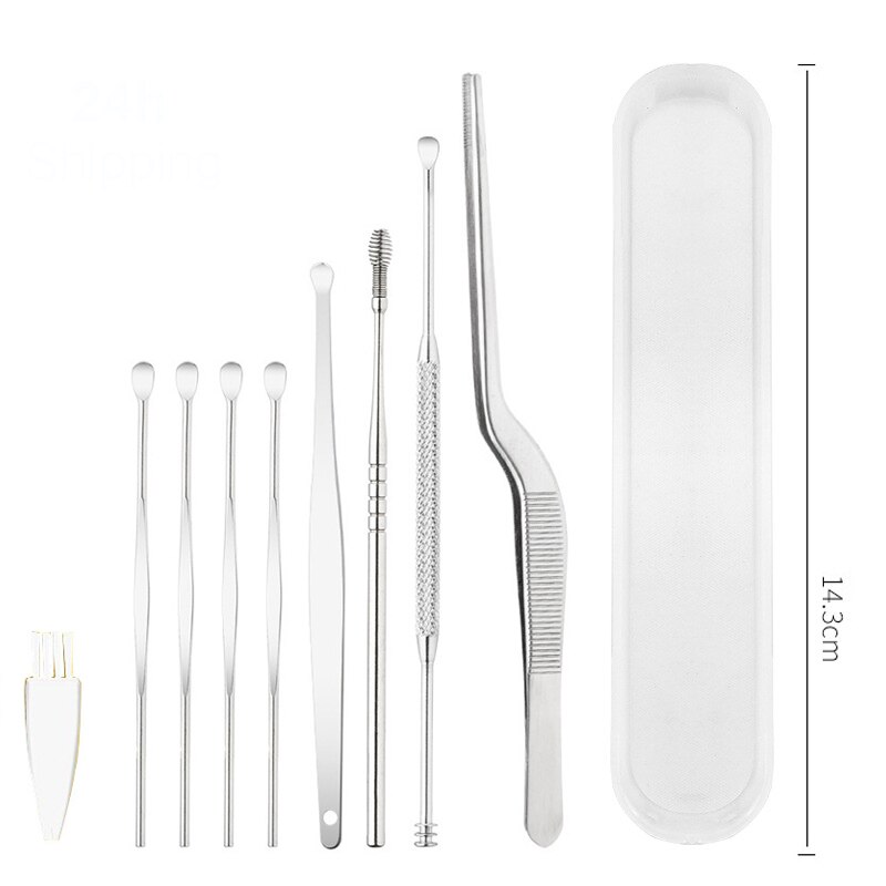 Oor Cleaner Kit Ear Wax Remover Schoonmaken Oor Pick Earpick Lepel Care Ear Clean Tool Voor Baby Volwassenen Oor Zorg set