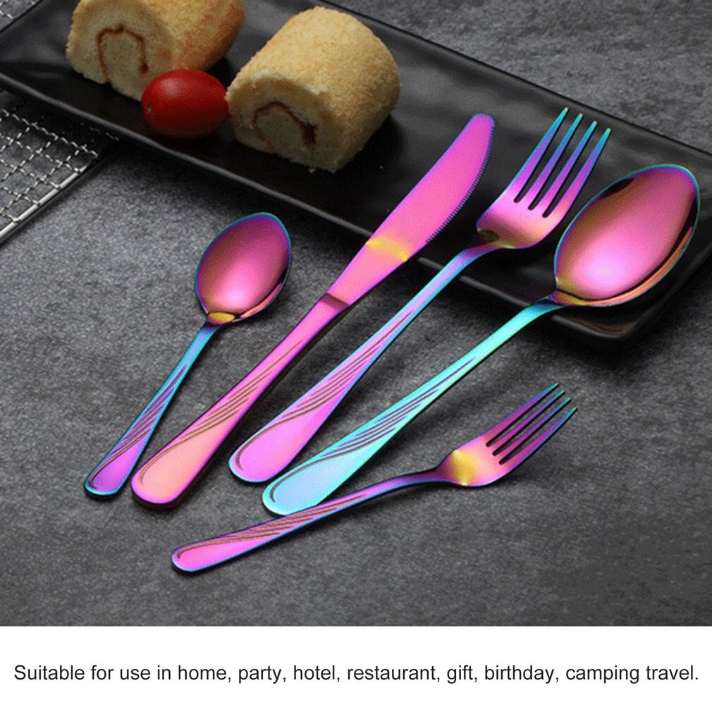 5pcs 7pcs Dinnerware Cutlery Set Tableware Set Cutlery Stainless Steel Spoon Fork Spoon Tableware Kitchen Spoon And Fork Set