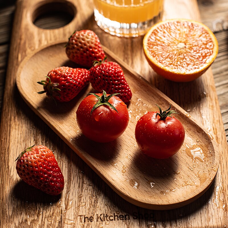 Retro Beech Wood Plate Wooden Kitchen Bread Fruit Food Photography Plate Serving Tray Props Storage Decoration Pan Tableware