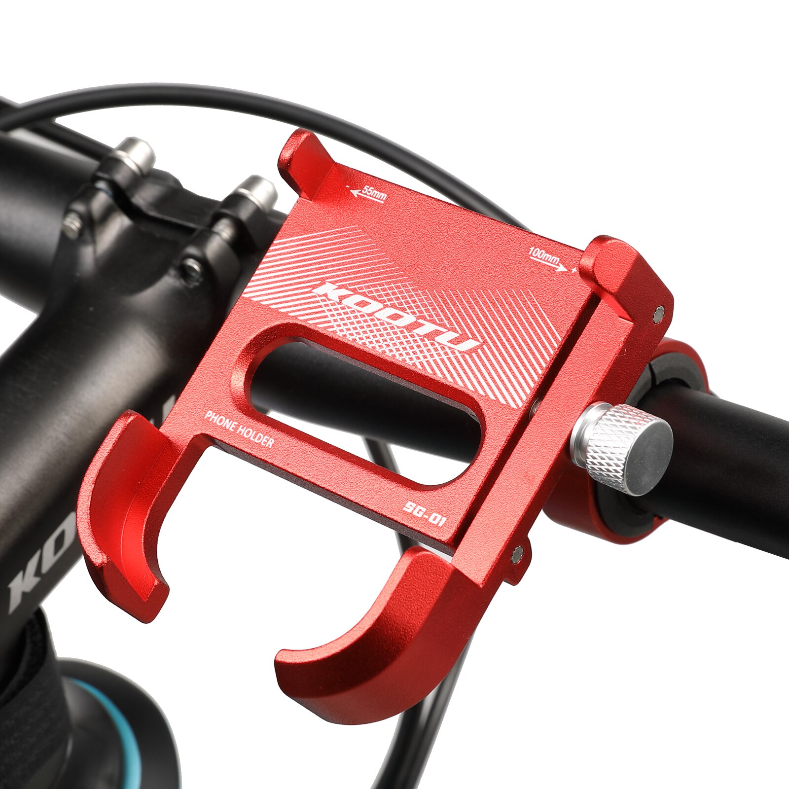 Kootu Fiets Telefoon Houder Aluminium Houder Voor Fiets Verstelbare Telefoon Houder Voor Mountainbike Stuur Gsm Houder: Rood