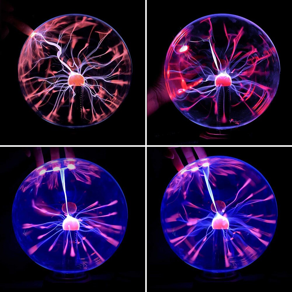 Plasma Ball Novelty LED Night Light Touch Sensitive Table Sphere Glass Lamps Decor Magic Crystal USB Power 3 4 5 6 Inch