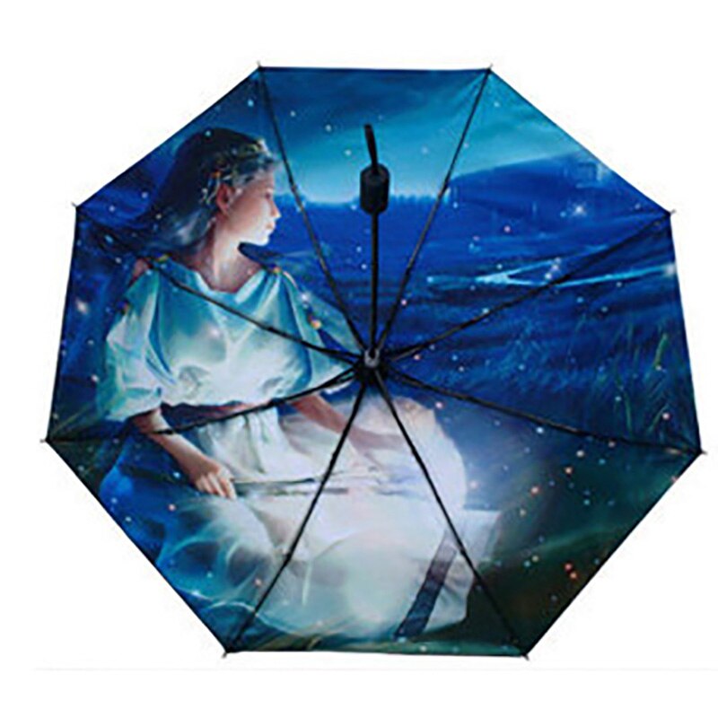 YADA 12 Constellation Pattern Folding Rainy Umbrella Anti-UV Rainproof Sun Protection Parasol Umbrellas Female YS015: Virgo