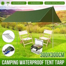 10x10 ft Summer Outdoor Sun Shade Sail Nylon 210T Anti-UV Block Sun Shelter Waterproof Garden Courtyard Awning