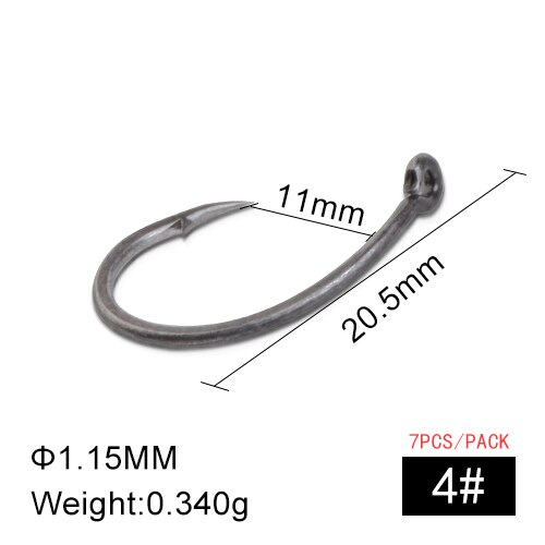 Ftk 3 pakker europa karpe krok 2/4/6/8 karbonstål matt svart sirkel karpe fiske krok med ring ferskvann mothager enkelt japan: 4