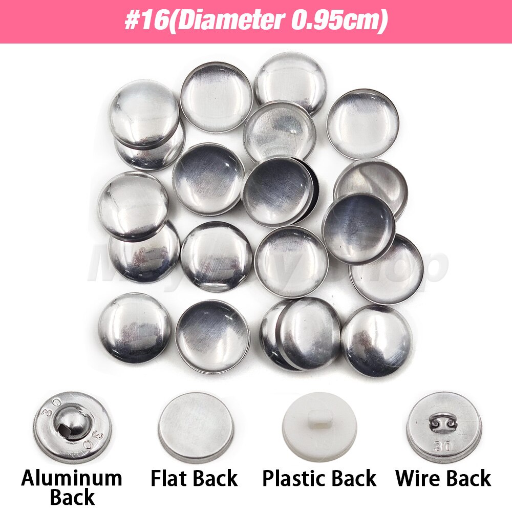 100 sets # 16-60 bedekte knop stoffen knoppen ronde broodvorm stoffen doek cover knoppen voor doe-het-zelf handgemaakte stoffen accessoires: 4# / Antiek Messing