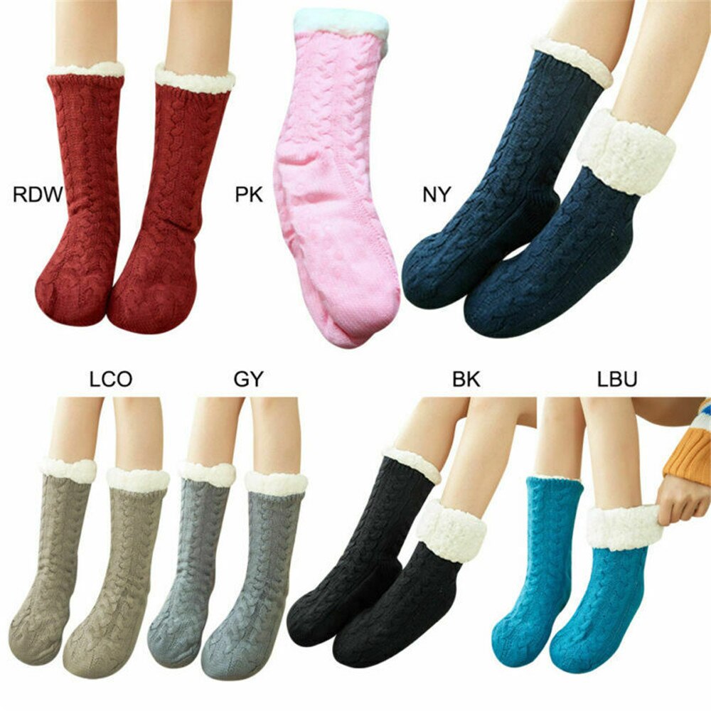 Dikke Warme Slaap Sokken Slippers Vrouwen Meisjes Herfst Winter Fluwelen Thuis Floor Sokken Antislip Mid Tube Kawaii Leuke Sokken