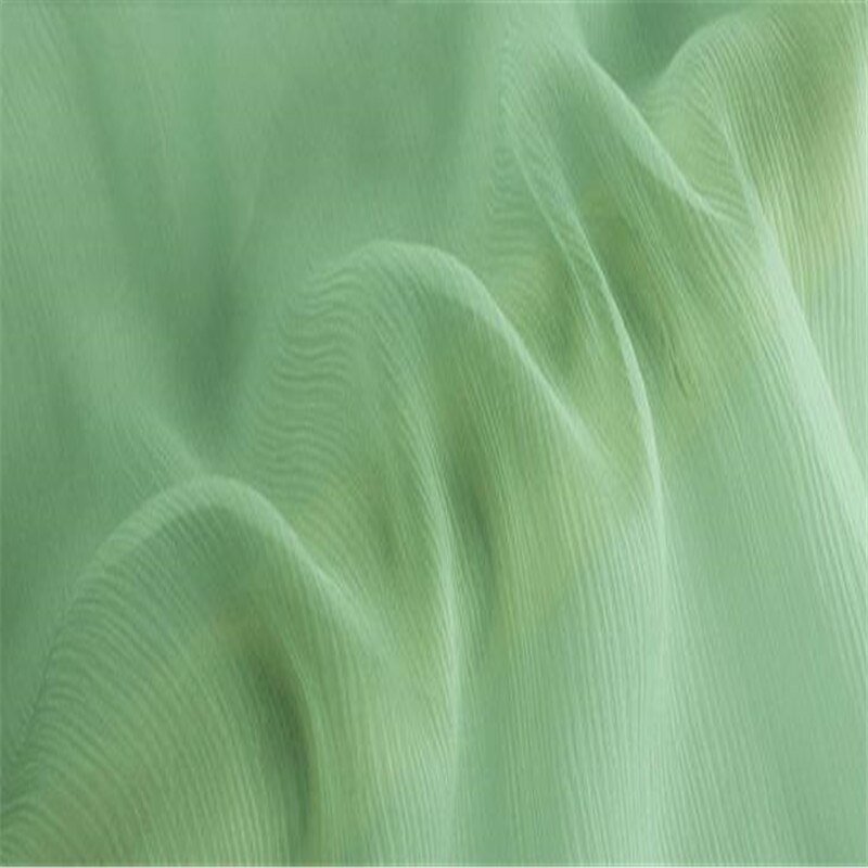 Tissu en mousseline de soie froissée , 5.5 m/m, 140cm, 54 pouces, crêpe Georgette de soie pour foulard: 3 green
