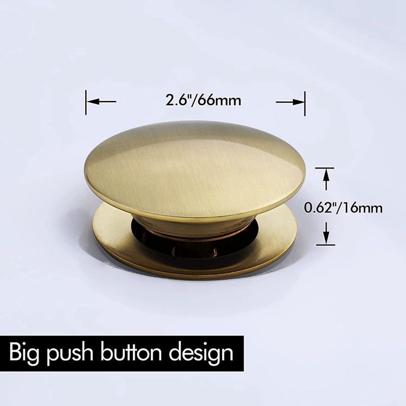 Sink Drain Without Overflow Bathroom Popup Drain Assembly Stopper Vessel Sink Brushed Brass