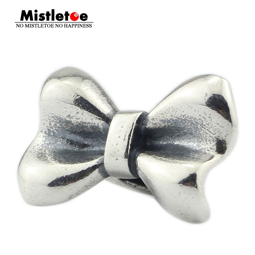 Mistel 925 Sterling Silber Bogen Stopper Spacer Charm Bead Europäischen Schmuck