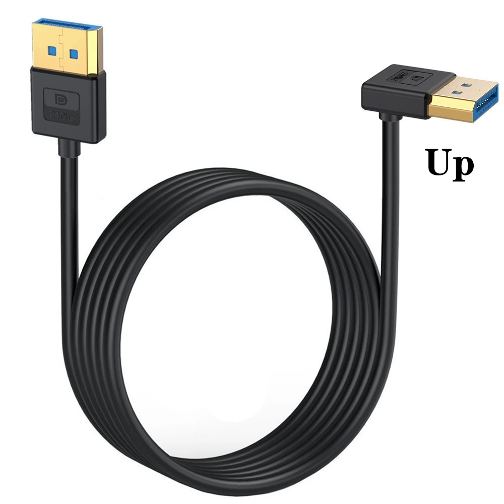 90-Grad rechtwinkliges Displayport 1.4-Kabel DP-Stecker auf Displayport-Stecker Silikonkabel mit 8K/60Hz, 4K/144Hz-Unterstützung 0,3 m 1 m 5 m: Schwarz / 1.5m