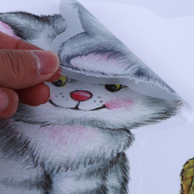 Kawaii chaton autocollants de toilette amovible étanche autocollant mural dessin animé Animal autocollant pour salle de bain décoration de la maison