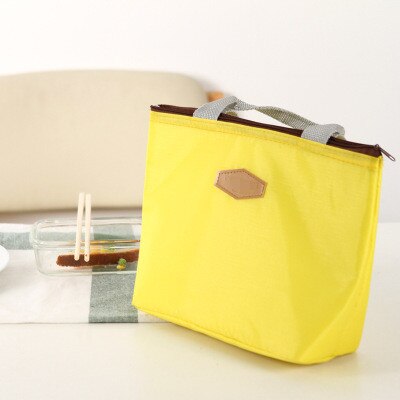 1PC Neue Frische Isolierung Kalten Ballen Thermische Oxford Mittagessen Tasche Wasserdichte Bequem Freizeit Tasche Nette Tote: Gelb