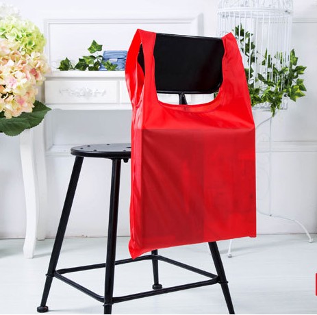 Vandtæt genanvendelige indkøbsposer unisex bærbar foldehåndtaske stor kapacitet øko klud købmandspose: Rød