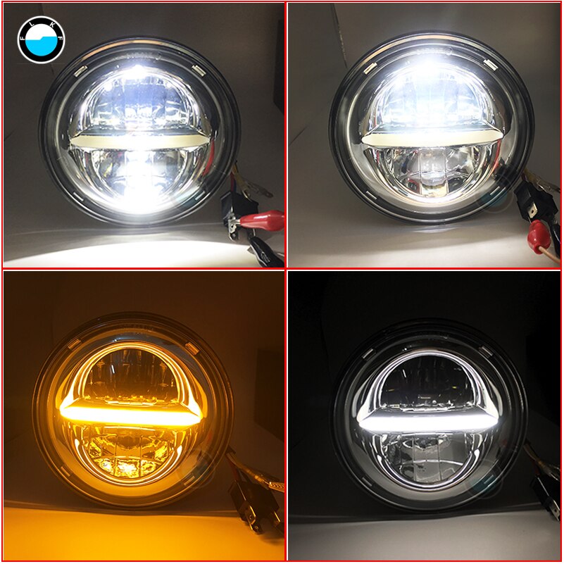 5.75" Round Headlamp 5-3/4 Inch LED Headlight DRL For Softail Dyna And Sportster Models.