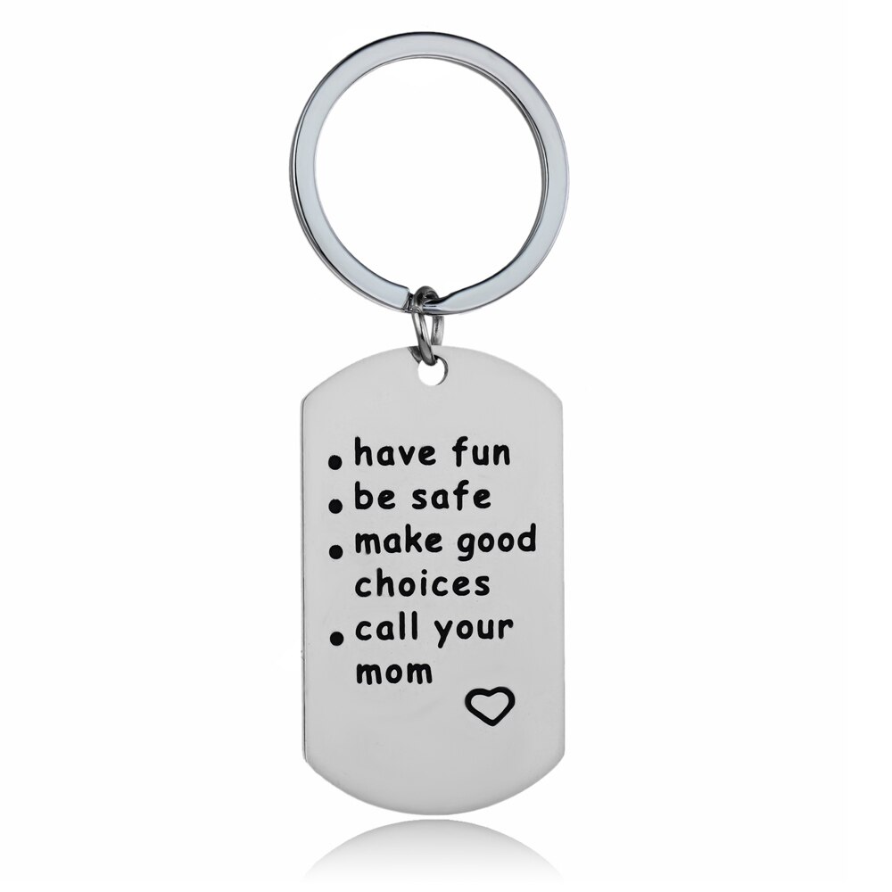 Sleutelhanger Familie Echtgenoot Boyfriend Sleutelhanger Tags Rvs Charm Valentijnsdag Vriendje Sleutelhangers: Have Fun Be Safe