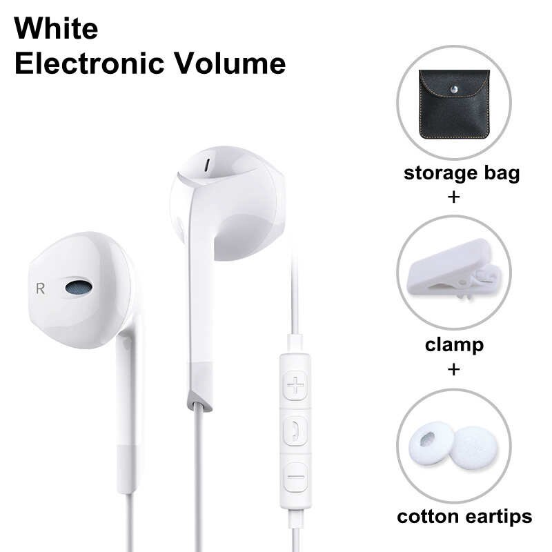 Langsdom E6U écouteurs intra-auriculaires 3.5mm avec micro casque Hifi filaire Eaphones pour Smart iPhones auriculares fone de ouvido: White