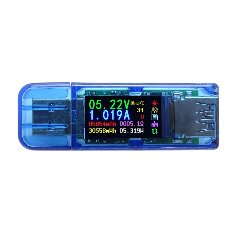 Abgn -At34 Usb 3.0 Kleur Lcd Voltmeter Amperemeter Voltage Meter Multimeter Batterij Power Bank Usb Tester