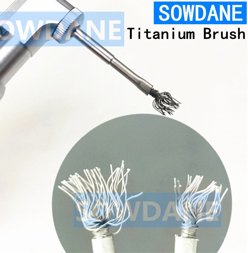 Dental Debridement Peri-Implantitis Implant Surface Threads Cleaning Brush Titanium brush Autoclavable
