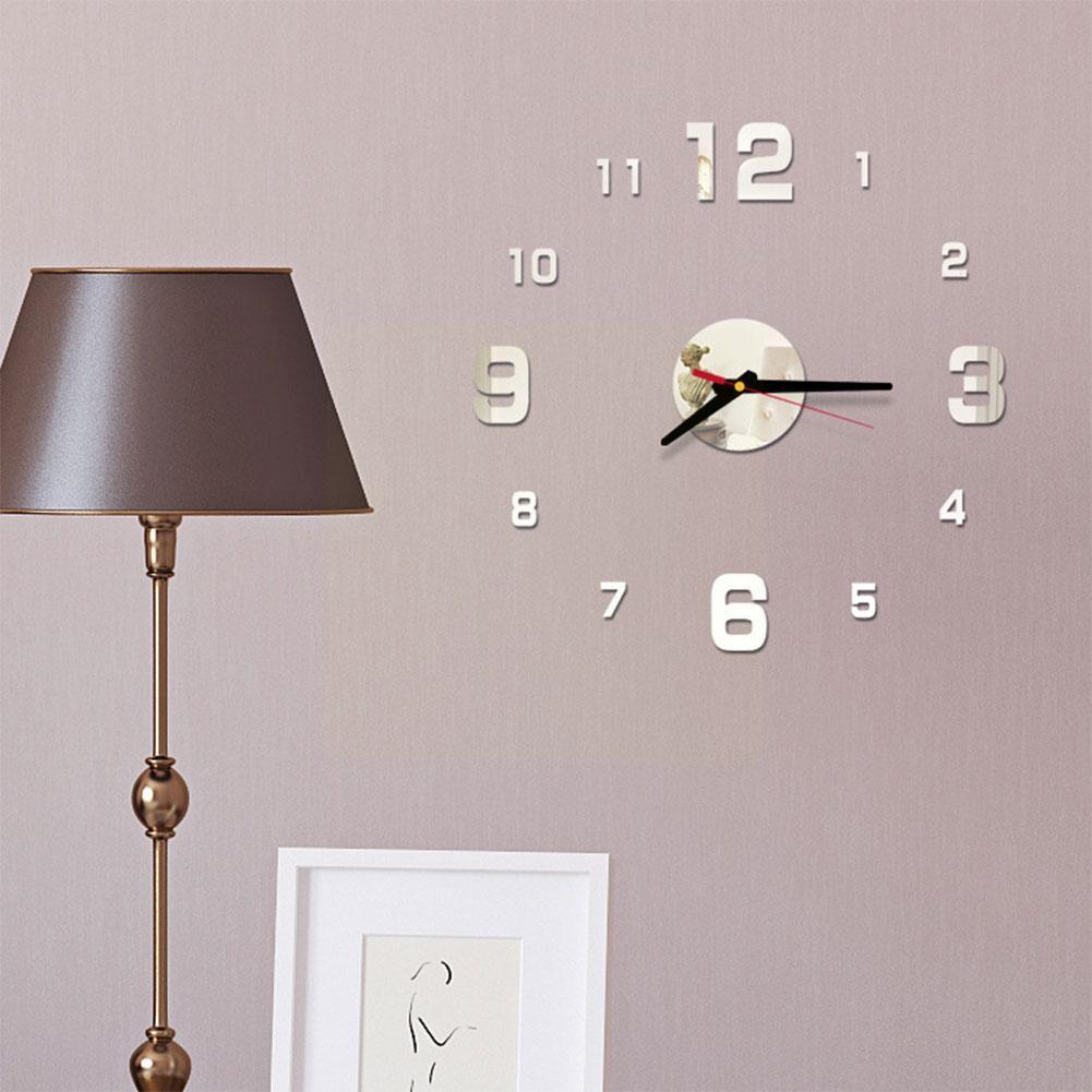 3d Diy Roman Numbers Acrylic Mirror Wall Sticker Clock Home Decor Mural Decals Clock Sticker For Home Kitchen Living Room D K3h5