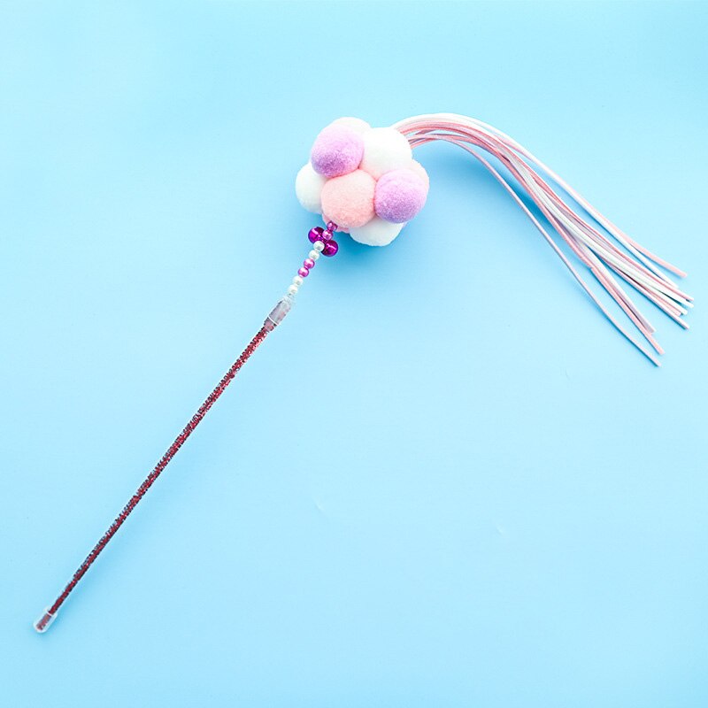 Katten speelgoed plastic kitten interactieve stok 5 kleuren grappig kattenhengel spel stok speelgoed huisdierbenodigdheden katten accessoire huisdier stok: Stijl 4