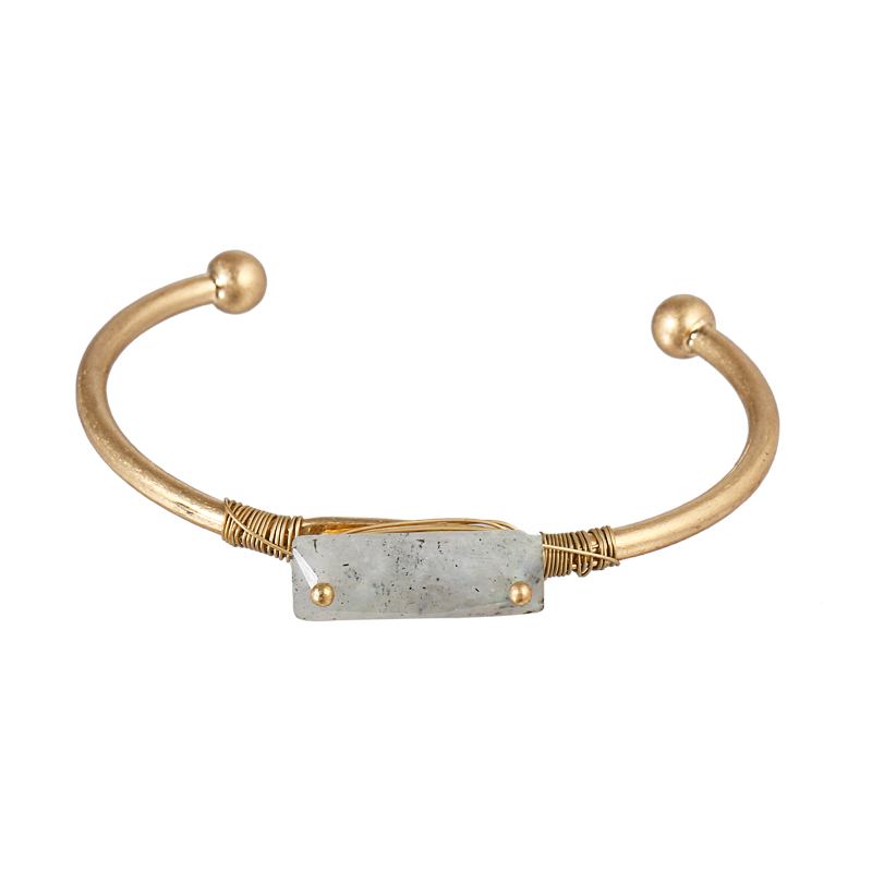 YMYW Natürliche Stein Vintage Charme Kupfer Offene Manschette Armbänder Armreif Für Frauen Gold Armband Partei Schmuck Zubehör