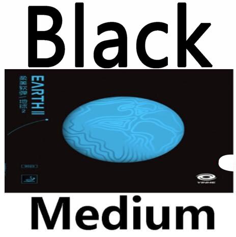 Yinhe earth ii borracha para raquete de pingue-pongue, tênis de mesa sem aderência, pips de borracha com esponja para raquete de pingue-pongue: black  Medium