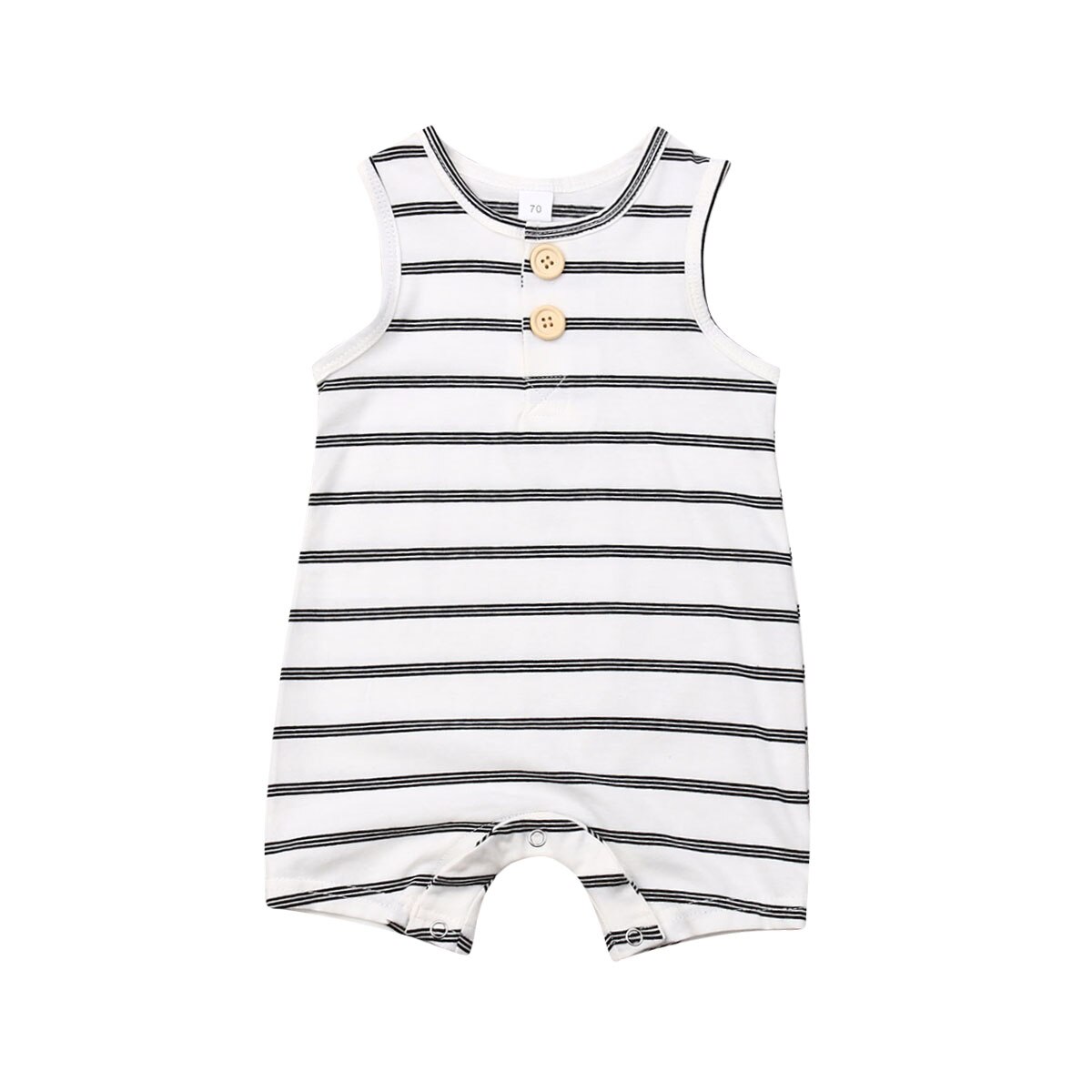 Unisex Pasgeboren Baby Meisje Jongen Gestreepte Mouwloze Romper Jumpsuit Zomer Een Stuk Kleding