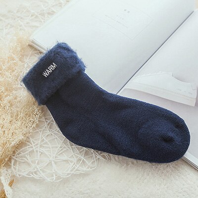 Chaussettes thermiques pour femmes, épaisses, chaudes, mignonnes, douces, duveteuses, neige, en coton, en cachemire, noires et blanches: 4