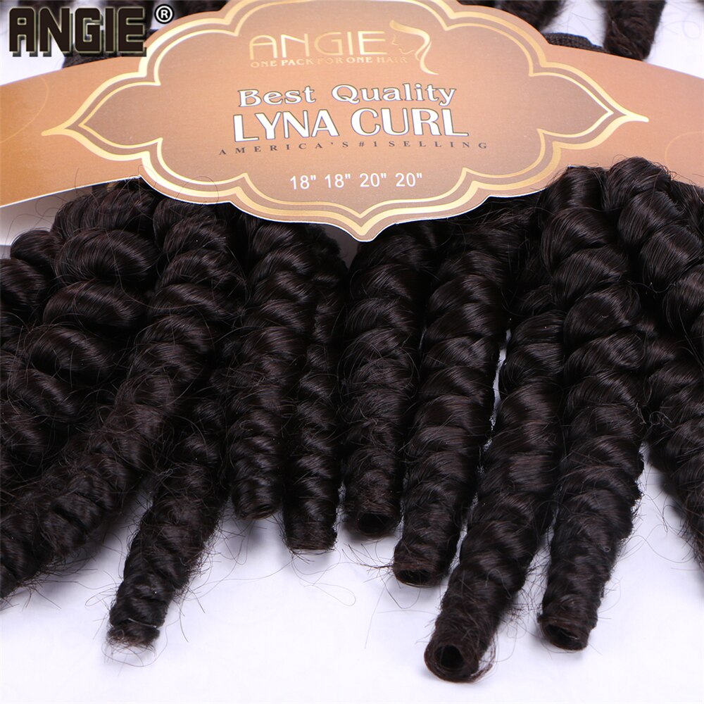 Angie Synthetische Funmi Krullend Haar Bundels 4 stks/pak 18 18 20 20 inches Hittebestendige Haar Weeft Pure Kleur 2 #