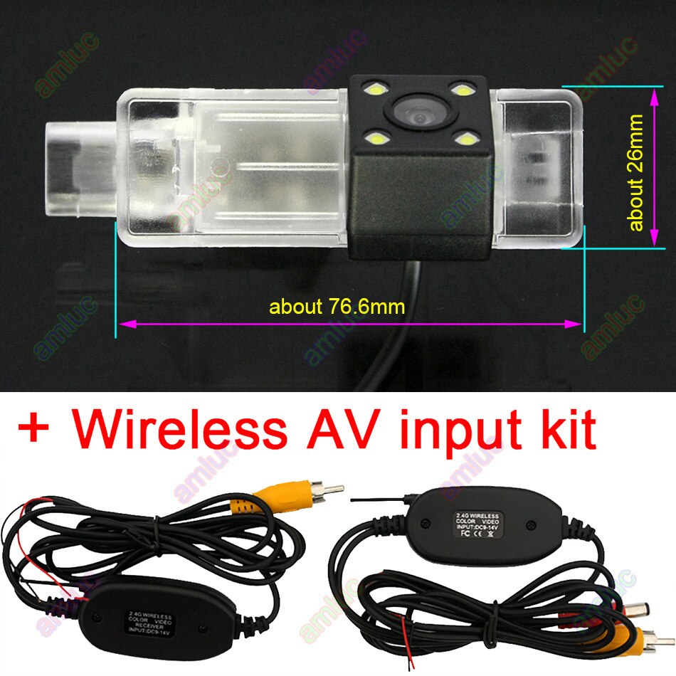 per Peugeot 2008 208 301 307 3008 406 407 408 508 607 806 807 RCZ Citroen C5 C4 MG3 MG5 2010 2009 2015 telecamera retromarcia per auto: 4led senza fili