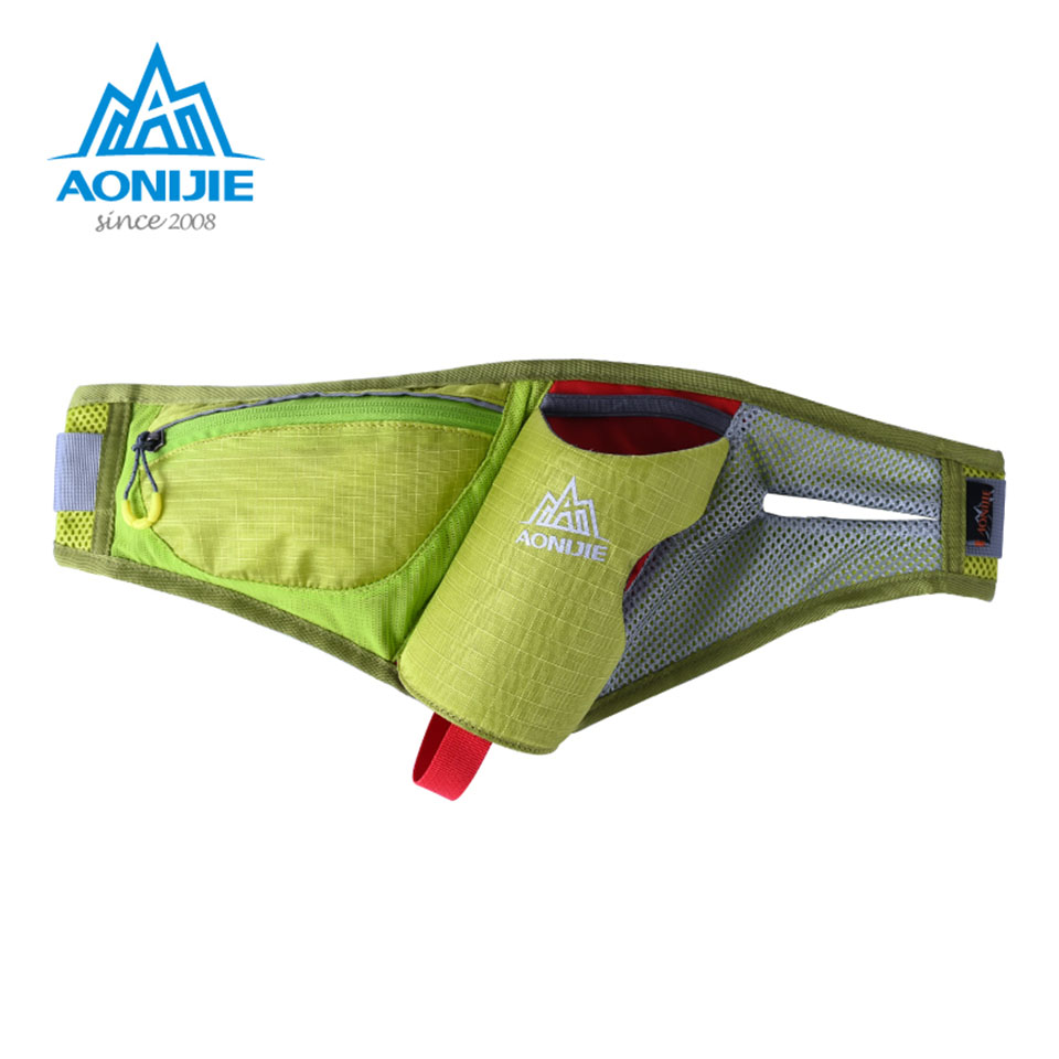 AONIJIE Sport Taille Packungen Lauf Gürtel Wasser Gürtel Pack Für Marathon- Joggen Radfahren Trink Mit Flasche E849: Grün Nein Flaschen