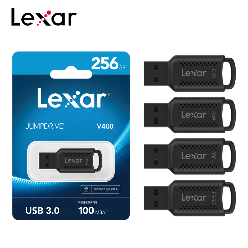 Lexar USB3.2 JumpDrive V400 szybka pamięć Flash odczyt 100 mb/s 32 GB 64 GB 128 GB 256 GB uniwersalna magistrala szeregowa USB