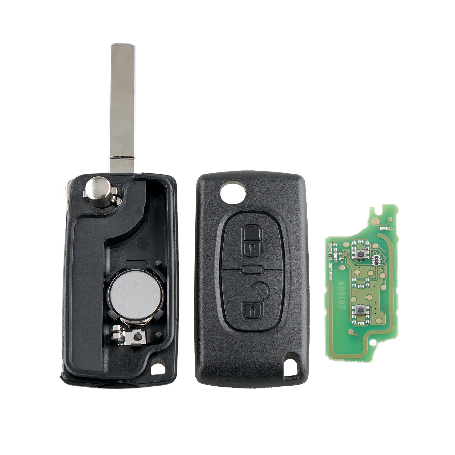 2Buttons VA2 Blade 433Mhz&PCF7961 chip Complete Remote Key For CITROEN C2 C3 C4 PICASSO 2005 CE0536 ASK signal