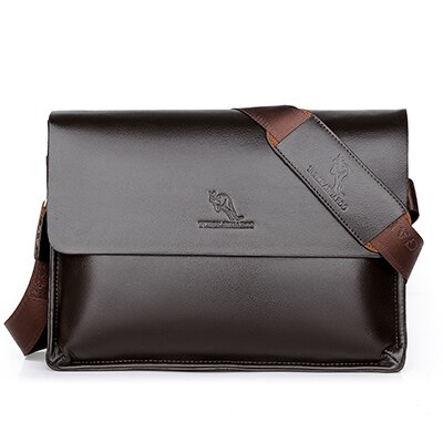 Neue Tasche Leder Umhängetaschen Schulranzen pu Leder lässig Geschäft Bote Tasche für Jahrgang Männlichen Schulter Tasche: Braun