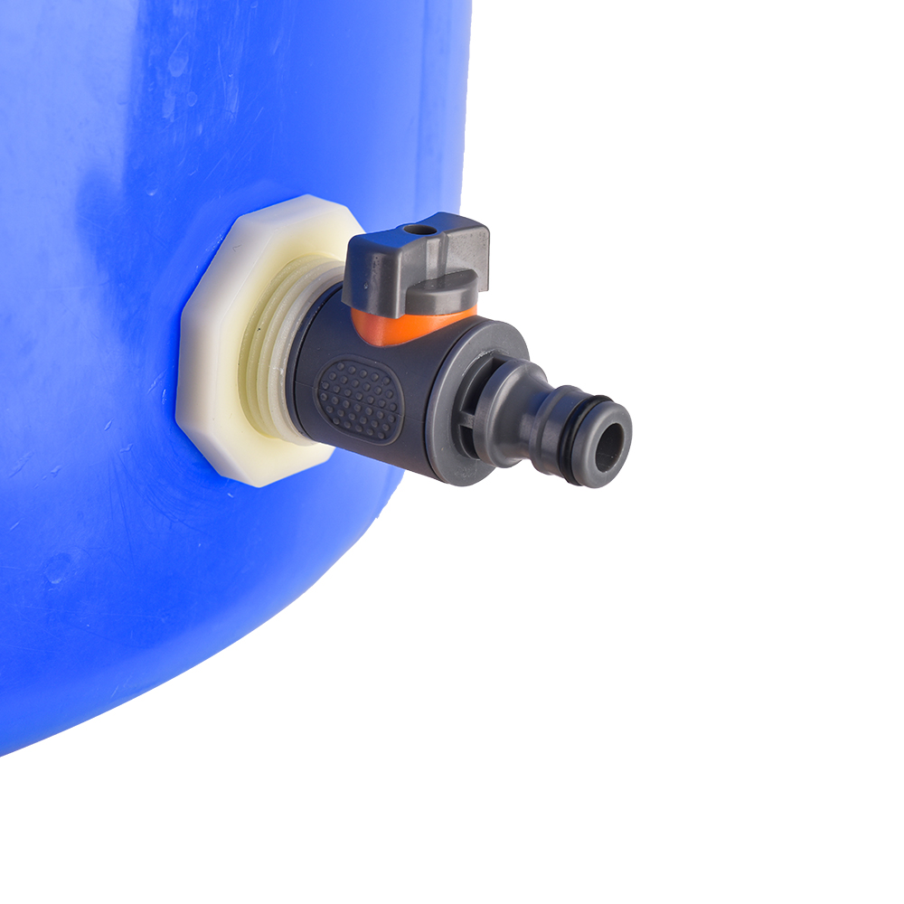 3/4 Inch PVC Rain Barrel Bulkhead Valve Adapter with 16、20mm Hose Adapter for Aquariums Water Tanks Pools