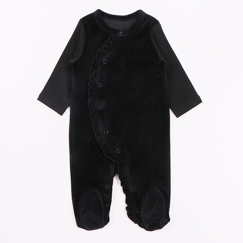 niemowlę romper piżamy ubrania dla dzieci długie rękawy odzież dziecięca kombinezony dziecięce welur/prążkowany chłopiec i dziewczynka ubrania footies romper
