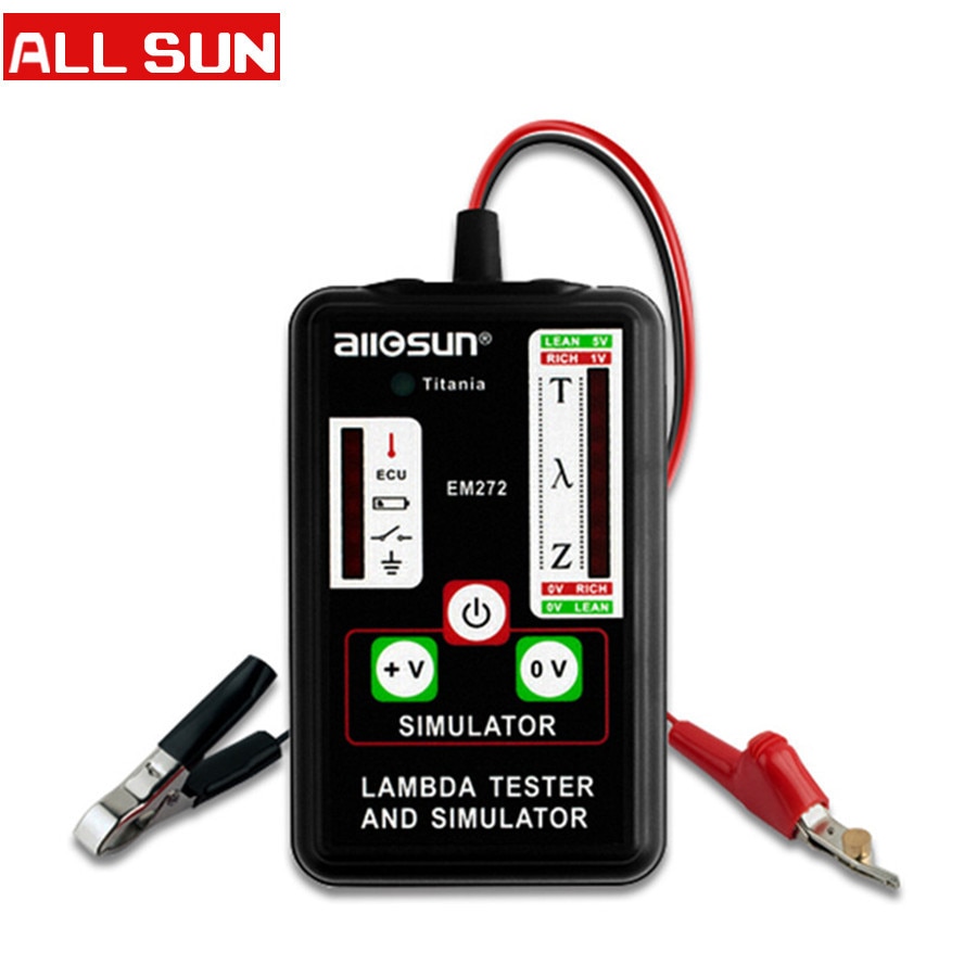 All-Sun EM272 Universal Automotive Lambda Tester & Simulator Test 1,2,3 and 4 Wires Sensors Durable ABS Enclosure Low Battery