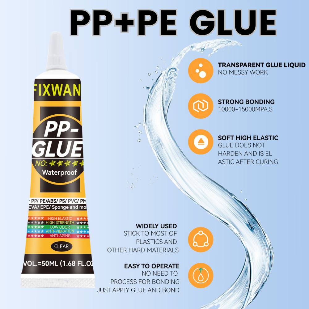 50 ml fixwant polypropylene-pp adhesive pe eva pom pu plastic leather waterproof soft adhesive strong pvc adhesive
